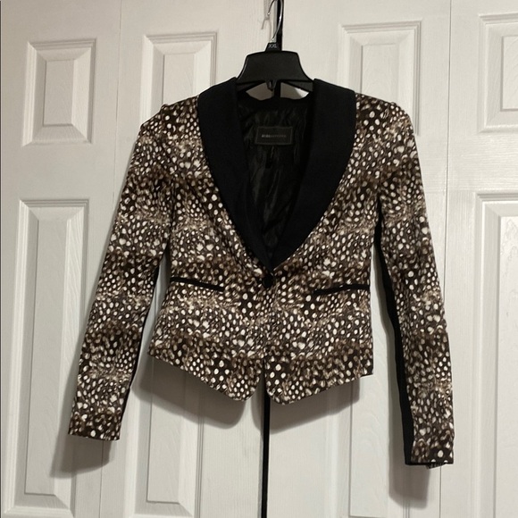 Cotton BCBG Maxazria Brown &  Black Womans coat Jacket SMALL - Picture 1 of 12